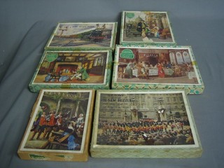 5 Victory Jigsaw puzzles - Changing Guard at Buckingham Palace, Golden Wedding, Apples Round and Sound, Flying Scotsman, The Collector and 1 other - The Musketeers