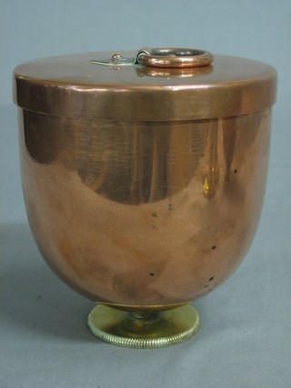 A 19th Century dome shaped copper and brass ice cream or jelly mould 4 1/2"