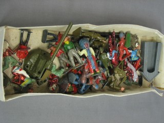 A collection of various toy soldiers and figures