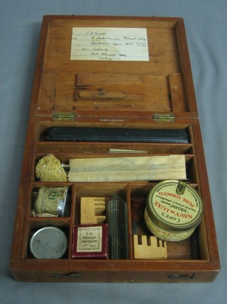 A student's dissecting kit contained in a mahogany case