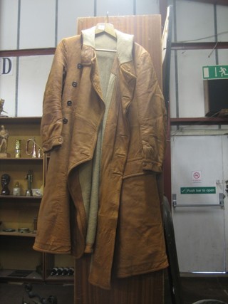 An Edwardian leather flying/driving jacket