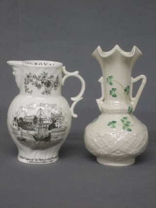 A Royal Worcester Bicentenary jug 1951 6" together with a Beswick twin handled vase (f) 