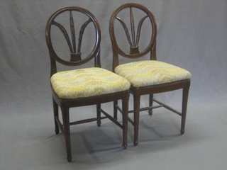 4 mahogany Hepplewhite style shield back bedroom chairs