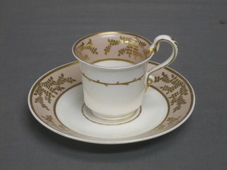 A Victorian Spode cup and saucer the base marked Spode and impressed 06