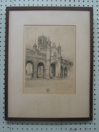 Wallis Hester, limited edition artists proof etching "Christ's Hospital Horsham" 10" x 8"