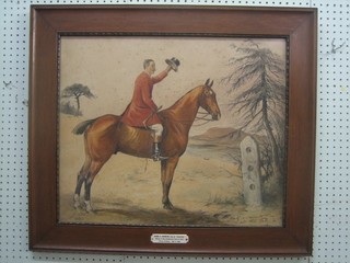 A coloured print "George Remmington Winner of The Cumberland Point to Point" dated and monogrammed AGF 20" x 24"