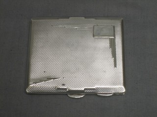 An Art Deco silver cigarette case with engine turned decoration and Jubilee hallmark, Birmingham 1935 4 ozs 