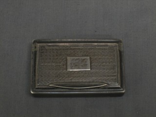 A George III silver snuff box with hinged lid and parcel gilt interior, Birmingham 1797, makers mark IB 2 ozs