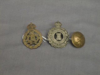 An Isle of Wight Rifles cap badge, an Army Dental Corps cap badge and a Machine Gun Corps cap badge