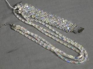 A crystal necklace together with a crystal bracelet