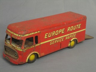 A pressed metal model of European Route Services Rapid Service lorry 16"