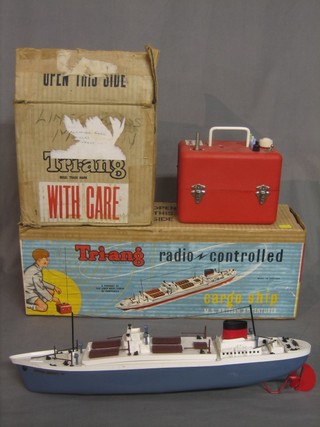 A Triang radio controlled Cargo ship, together with a Triang radio meter Mk 4, boxed