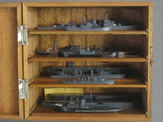 12 various wooden recognition models of WWII boats