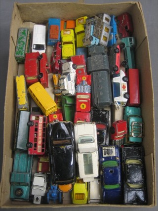 A collection of various toy cars (all play worn)