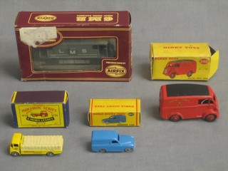 A Dinky D60 Royal Mail van boxed, a Dublo Dinky  Commer Van  model no.063 boxed, a Matchbox Chieftain lorry boxed and an Airfix break van boxed