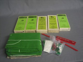 A Subbuteo set comprising 12 figures - Leeds, 9 figures  - West Bromwich Albion, 10 figures - Burnley, 10 figures Fulham and 8 other figures, all boxed