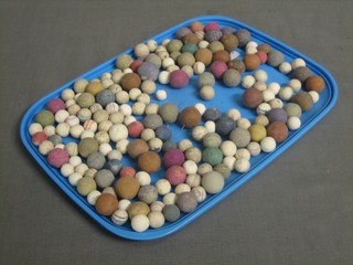 A collection of various marbles