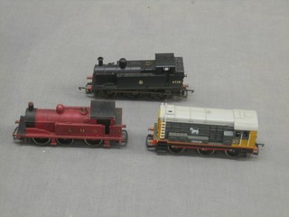 A Hornby model tank engine, a Hornby model diesel locomotive and 1 other tank engine