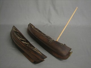 2 Eastern hardwood model boats 17"