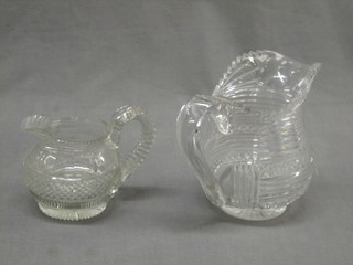 A 19th Century "Irish" cut glass jug 5 1/2" (slight chip to rim) and 1 other 3 1/2"