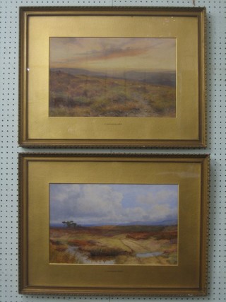 C Davidson, a pair of watercolour drawings "Moorland Scenes" 12" x 17 1/2"