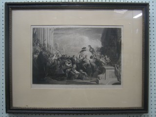 After Hilton, "The Triumphal Entrance of The Duke of Wellington into Madrid" 10" x 17"