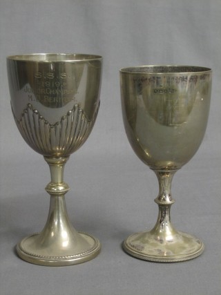 2 silver plated goblet shaped trophy cups