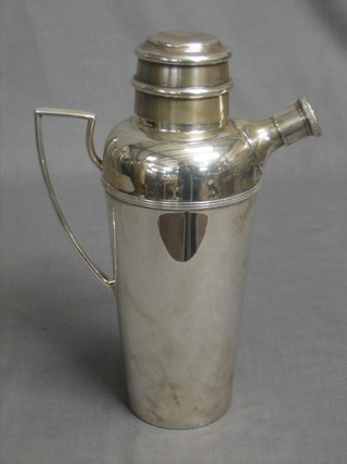 An Art Deco silver plated cocktail shaker by Mappin & Webb