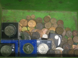 A collection of coins etc