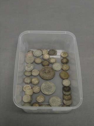 A collection of silver coins