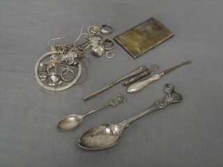 A quantity of silver plated costume jewellery etc