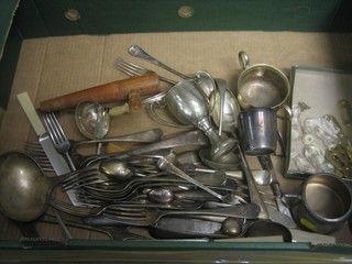 A quantity of various silver plated flatware