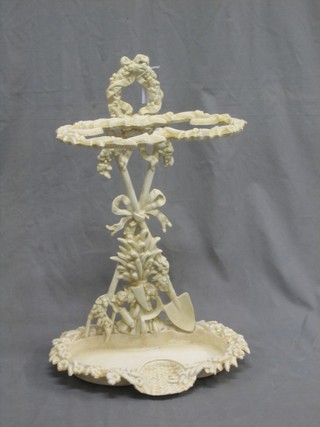 A Victorian style cast iron umbrella stand 15"