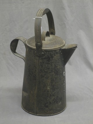 A large Victorian Japanned metal water carrier