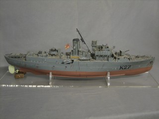 A plastic model of The British War Ship Honeysuckle 24"