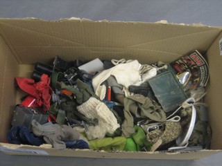 A box of Action Man accessories etc