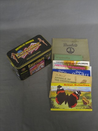 20 David Man Easy Rider cards contained in a metal tin together with various tea cards, albums etc