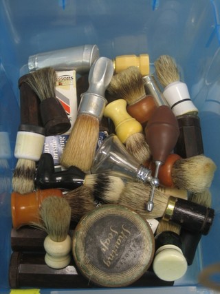 A collection of vintage shaving brushes