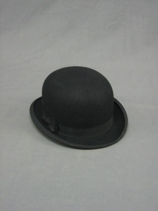 A gentleman's light weight black Bowler hat by Woodrow of Piccadilly