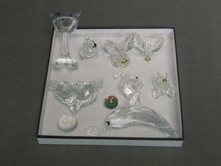 8 various Swarovski glass figures