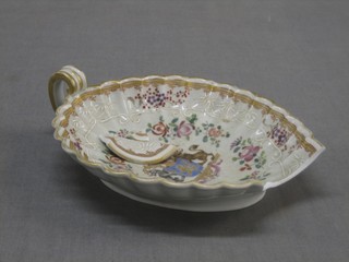 A 19th Century scallop shaped armorial dish 7" (f)
