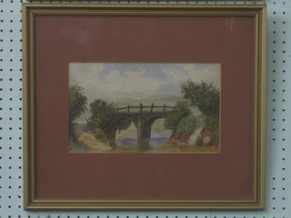 Watercolour drawing "Study of a Two Arched Bridge" 7" x 12" 
