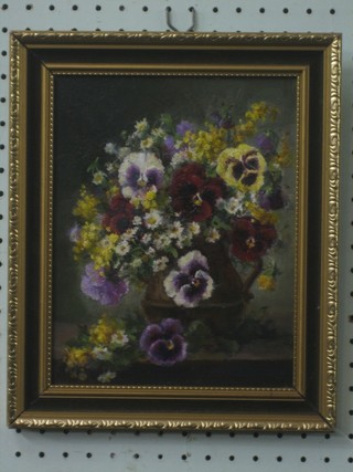 Oil on canvas "Flowers" 9" x 7 1/2"
