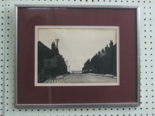 Stewart Walton, an etching "Landscape Morley", the reverse with Sands Gallery label dated '69 6" x 10"