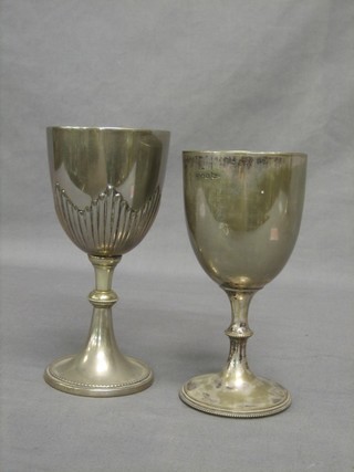 2 silver plated goblet shaped trophy cups