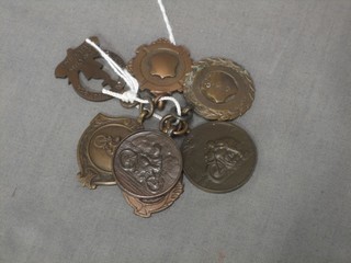 7 various bronze motorcycle racing medals