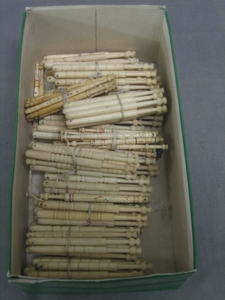 A large quantity of  various  lace maker's bobbins