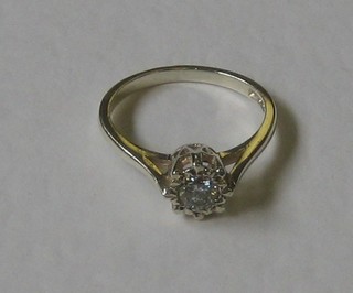 A lady's 9ct white gold solitaire diamond engagement/dress ring approx 0.33ct