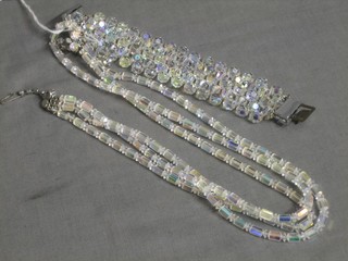 A crystal necklace together with a crystal bracelet