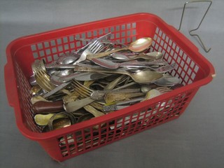 A quantity of various silver plated flatware